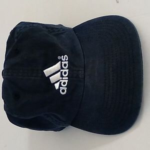 Adidas Logo Atlanta Cotton Twill Distressed Strapback Dad Cap OSFA  Navy Blue